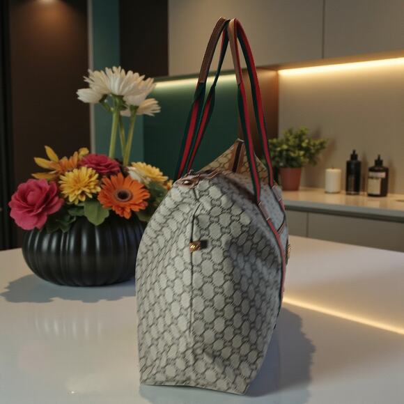 Gucci Plus Vintage GG Sherry Line Weekender Travel Tote - Picture 5 of 14